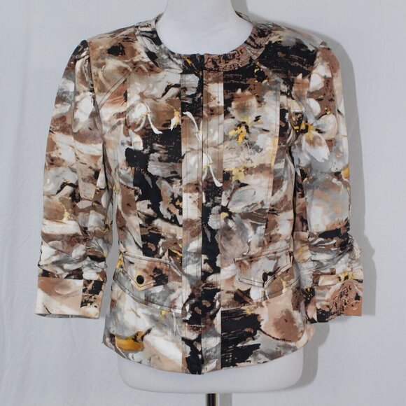 Coldwater Creek Size 8 Evening Jacket No Pockets Shoulder Pads Floral Dressy LNC - Picture 1 of 9